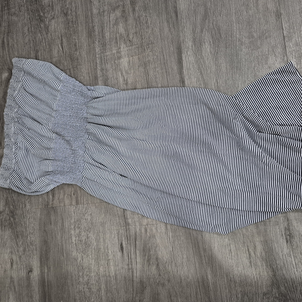 Black and White Strapless Dress